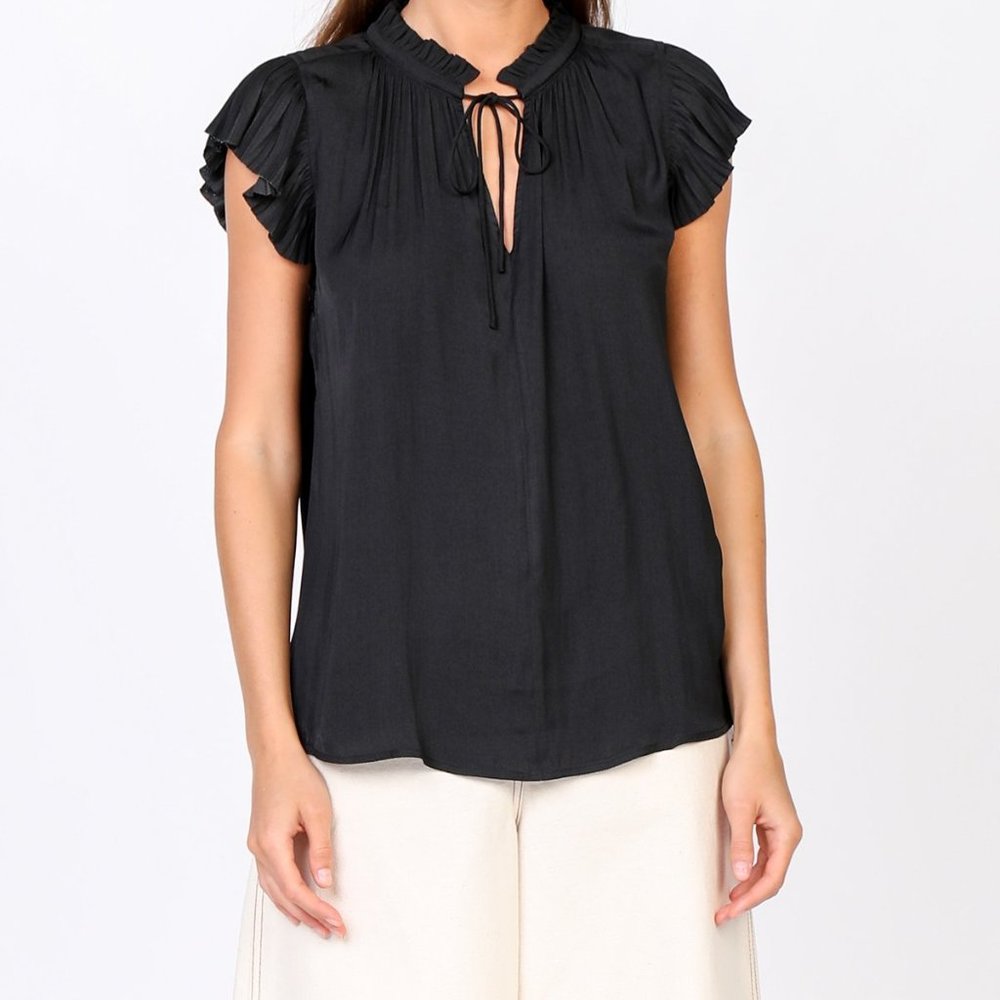 Anthropologie Current Air Pleated Sleeve Blouse